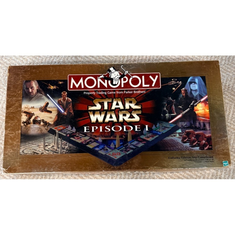 1999 Monopoly STAR WARS Episode 1 Collector Edition 3D Game board Complete